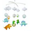 Baby Crib Musical Mobile Bell Handmade Crib Mobile Colorful Nursery Decor Baby Boy Shower Gift; Newborn Dinosaurs