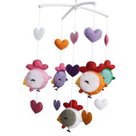 Baby Crib Musical Mobile Hanging Nursery Room Decor Newborn Bedding Crib; Cute Colorful Chicken