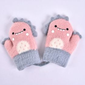 Cartoon Dinosaur Baby Gloves Warm Autumn Winter Kids Girl Boy Full Finger Gloves Knitted Thick Outdoor Children Toddler Mittens