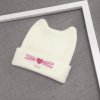 White Baby Cute Embroidered Cat Ear Hat