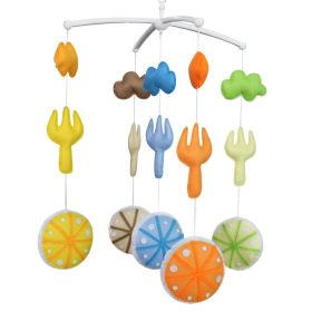 Colorful Orange Baby Crib Mobile Infant Room Hanging Toy Nursery Bed Decor Baby Girls Musical Mobile