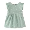 Green Floral Baby Girl Sleeveless Princess Smock Eating Inner Waterproof Kids Bibs Painting Apron