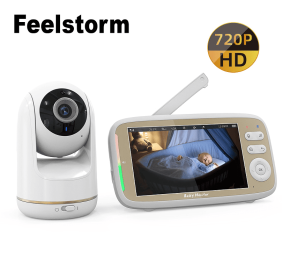 PSVB803 Video Baby Monitor Remote Camera VOX Music Temperature Monitor 5.0Inch LCD Two-way Audio HD 1280 * 720pixel 2.4GHz child rocking camera