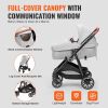 VEVOR Standard Baby Stroller, Infant Toddler Stroller with Bassinet, 3rd-Gear Adjustable Backrest & Foldable & Reversible Seat