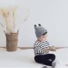 Grey Baby Bear Ear Knit Hat