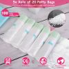 5 Rolls Total 100Pcs Potty Bags For Portable Toddler Potty Training Toilet Disposable Potty Bags For Kids Toddler Adult Pets Outdoor Travel