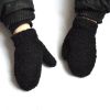 Black 1-4Y Warm Plush Thick Baby Gloves Plus Velvet Mittens Children Coral Fleece Full Finger Gloves