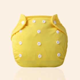 Increase diaper pants washable diapers can adjust the baby can pull pants pants waterproof waterproof diapers pants (Option: Yellow-Thin)