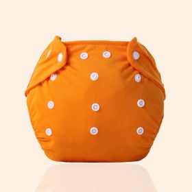 Increase diaper pants washable diapers can adjust the baby can pull pants pants waterproof waterproof diapers pants (Option: Orange-Thick)