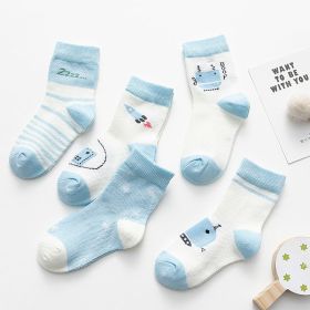 Cotton breathable male and female baby socks (Option: Blue-XL)