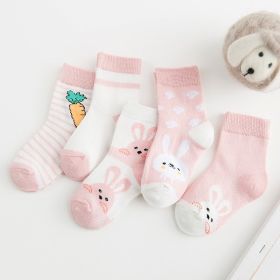 Cotton breathable male and female baby socks (Option: Pink-XL)