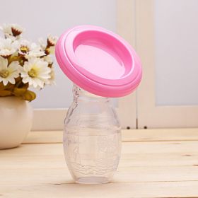 Full Silicone Breast Pump Breast Milk Collector (Color: Pink)