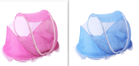 Foldable  Baby Bed Net With Pillow Net 2pieces Set (Option: Blue and Pink)