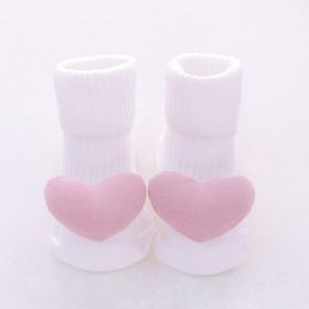 Baby socks (Option: White pink-XS)