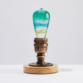 EP LIGHT Resin Wood Table Lamp, Ambient Night Lights, Birthday Gifts, Creative Lighting (Color: Bulb metal base)