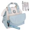 Baby Nappy Diaper Bag with 6 Pockets Burp Cloth Adjustable Shoulder Strap Detachable Small Bag Multifunctional Diaper Changing Bag with 2 Insulated Po