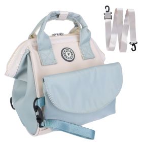 Baby Nappy Diaper Bag with 6 Pockets Burp Cloth Adjustable Shoulder Strap Detachable Small Bag Multifunctional Diaper Changing Bag with 2 Insulated Po (Color: Blue)