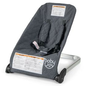 Baby Bouncer Seat with Aluminum and Metal Frame (Color: Gray)