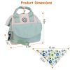 Baby Nappy Diaper Bag with 6 Pockets Burp Cloth Adjustable Shoulder Strap Detachable Small Bag Multifunctional Diaper Changing Bag with 2 Insulated Po