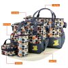 5PCS Baby Nappy Diaper Bags Set Mummy Diaper Shoulder Bags w/ Nappy Changing Pad Insulated Pockets Travel Tote Bags