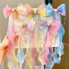 Chiffon Bow Ribbon Girls Hairpins Cute Colorful Bows Flowers Children Hair Clips Fashion Hair Accessories