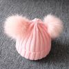 Cute Pompom Baby Hat Warm Winter Knitted Kids Baby Girl Boy Beanie Cap Solid Outdoor Infant Toddler Children Hat Bonnet