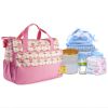 5PCS Baby Nappy Diaper Bags Set Mummy Diaper Shoulder Bags w/ Nappy Changing Pad Insulated Pockets Travel Tote Bags